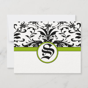 Ästhetisches Elegant im Apple Green Filigree Style RSVP Karte