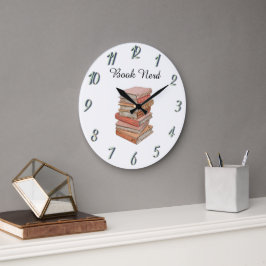 Ästhetisches Elegantes Buch Nerd Geschenk Minimal Große Wanduhr
