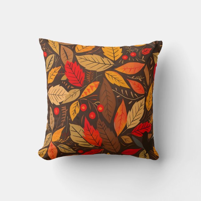 Ästhetisches Fall Leaf Muster Kissen (Vorderseite)