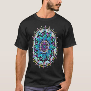 Ästhetisches farbenfrohes Mandala Heilige Geometri T-Shirt