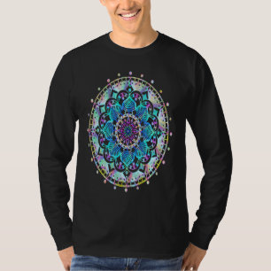 Ästhetisches farbenfrohes Mandala Heilige Geometri T-Shirt