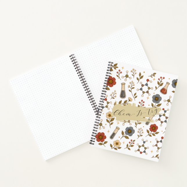 Ästhetisches Florales Chem-Is-Try-Spiralheft Notizbuch (Innenseite)