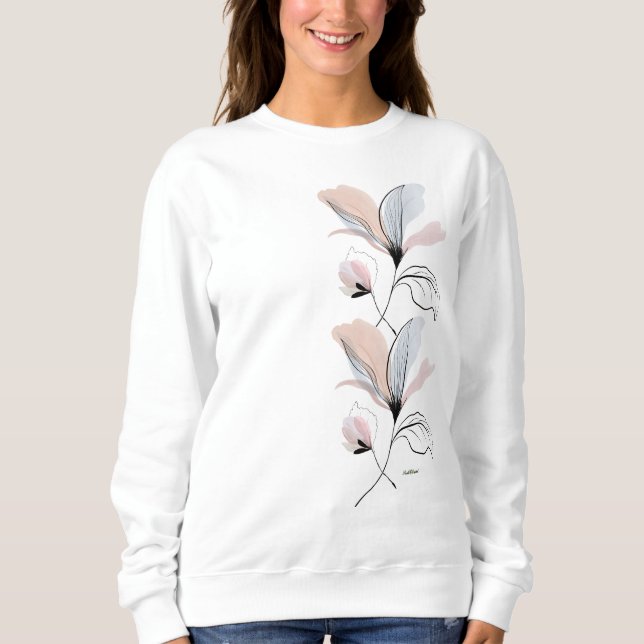 Ästhetisches Florales Minimales Botanisches Pullov Sweatshirt (Vorderseite)