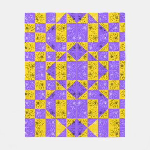 Ästhetisches geometrisches Schachbrett Muster Fleecedecke