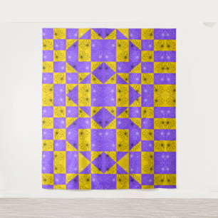 Ästhetisches geometrisches Schachbrett Muster Wandteppich