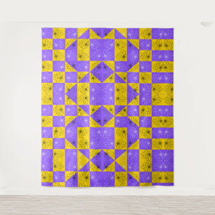 Ästhetisches geometrisches Schachbrettmuster mit B Wandteppich