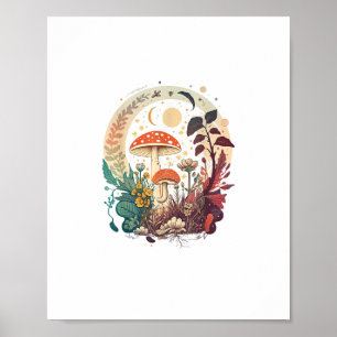 Ästhetisches Goblincore und Cottagecore Pilz-Trend Poster