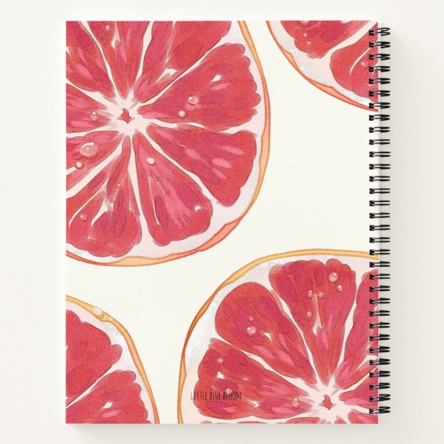Ästhetisches Grapefruit-Notizbuch mit individuelle Notizbuch (Rückseite)