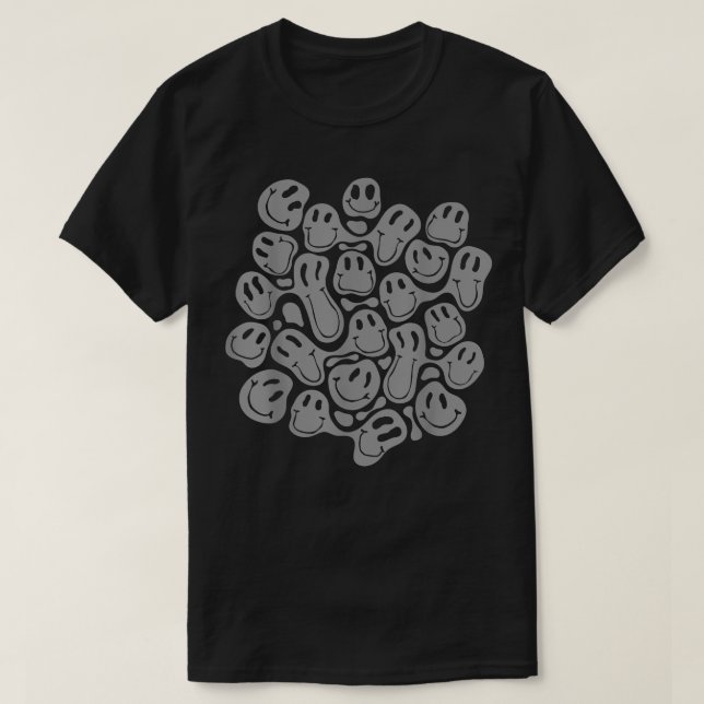 Ästhetisches graues Muster, schwarz, flüssig, wirb T-Shirt (Design vorne)