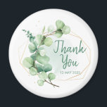 Ästhetisches grünes Brautparty Magnet<br><div class="desc">Succulent und Eucalyptus Brautparty Welcome Foam Board Idee 2022 Inspiration oder kaufen. Herzlich willkommen in Ihrem Brautparty mit diesem schönen Willkommensschild mit einem Kranz Eukalyptus und üppiger Vegetation. Fügen Sie den Namen, das Datum und den persönlichen Willkommenstext des Ehrengast mit den angegebenen Feldern hinzu. Begrüßungszeichen Hochzeit moderne elegante eucalyptus üppige...</div>
