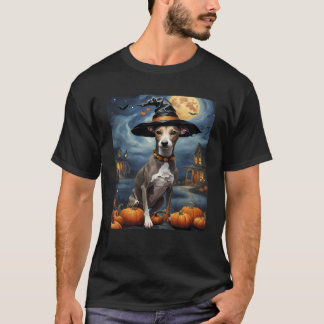 Ästhetisches Halloween-Greyhound-Hund Hund Hexe Pu T-Shirt