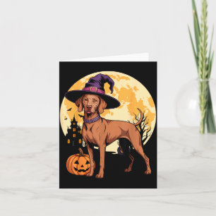 Ästhetisches Halloween Vizsla Hund Hexe Kürbis Karte