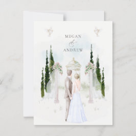 Ästhetisches Hochzeitsarnpaar Aquarell Postkarte