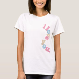 Ästhetisches 'ich liebe dich' Wellige Pastell-Typo T-Shirt