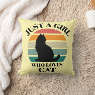 Ästhetisches Katzen-Silhouetten-Retro-Wurfkissen Kissen