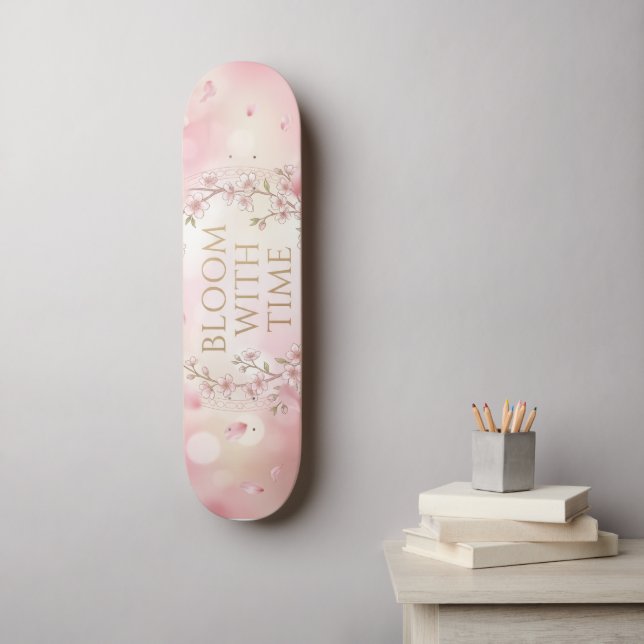 Ästhetisches Kirschblüten-Skateboard - Skateboard (Wandkunst)