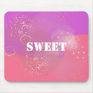 ästhetisches, kurzatmiges rosa Design Mousepad