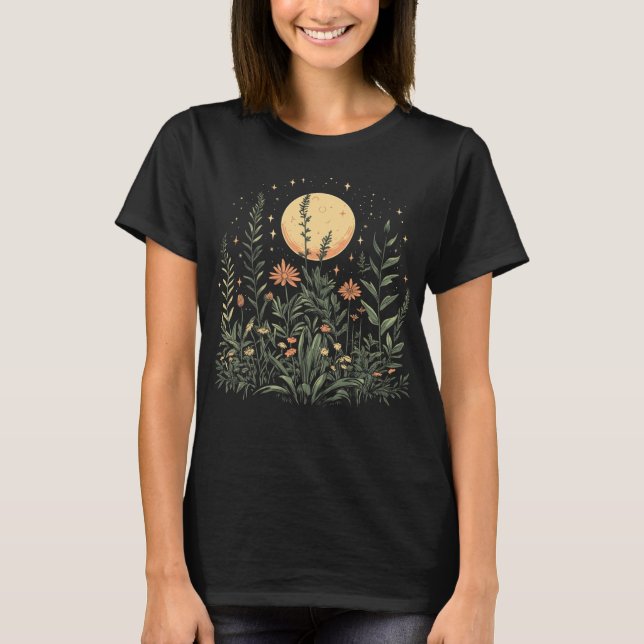 Ästhetisches Lunar Moon Witchy Nature Shirt (Vorderseite)
