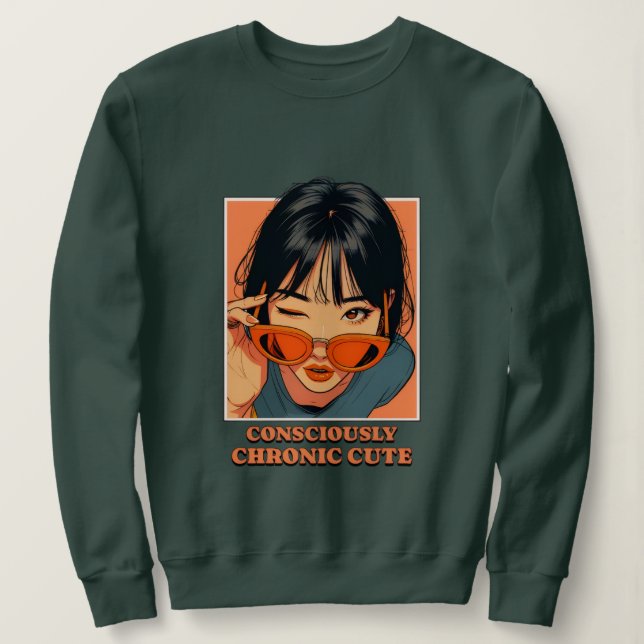 Ästhetisches Mädchen Grafik Sweatshirt (Design vorne)
