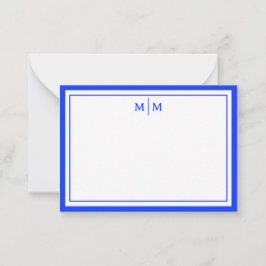Ästhetisches Minimalistisches Blau mit Border und  Mitteilungskarte