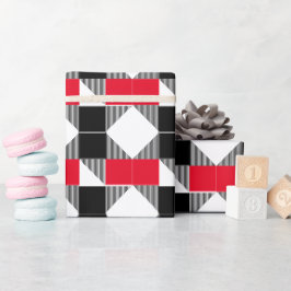 ästhetisches, modernes geometrisches Muster in Rot Geschenkpapier