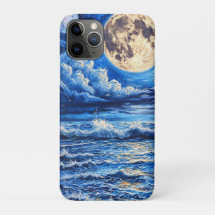 Ästhetisches Mondraumdesign, Blauer Galaxiemond Case-Mate iPhone Hülle