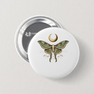 Ästhetisches Mystik-Luna-Motte-Grafik-T-Shirt Button