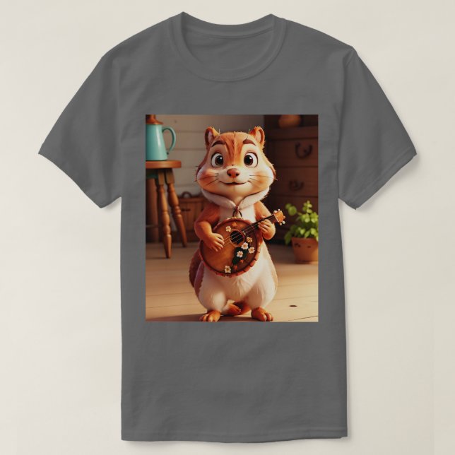 Ästhetisches Niedliches Eichhörnchen Banjo 1 T-Shirt (Design vorne)