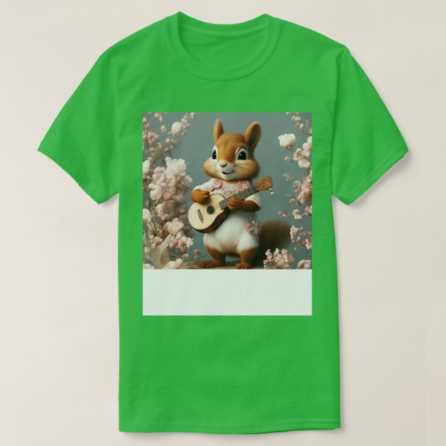 Ästhetisches Niedliches Eichhörnchen Banjo T-Shirt (Design vorne)