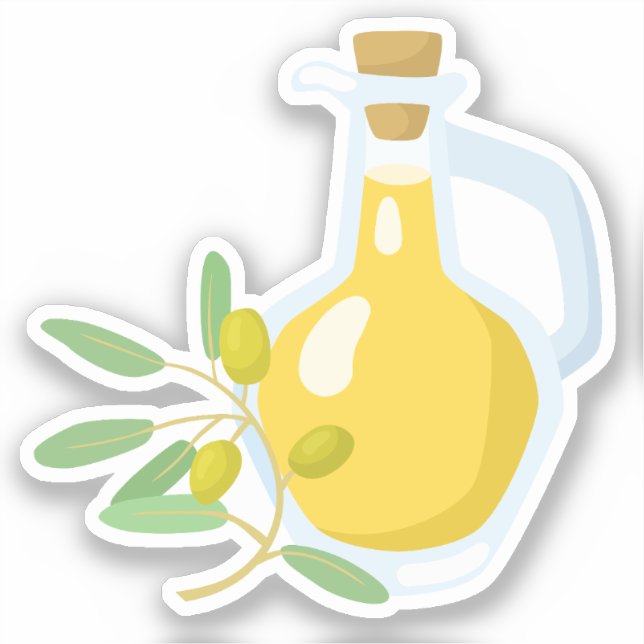 Ästhetisches Olivenöl und Oliven Aufkleber (Vorderseite)