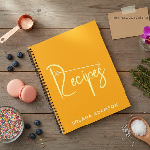 Ästhetisches Oranges Rezeptjournal Hübsche leere Notizbuch