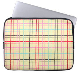 Ästhetisches Pastell Handgezeichnetes Gitter Retro Laptopschutzhülle