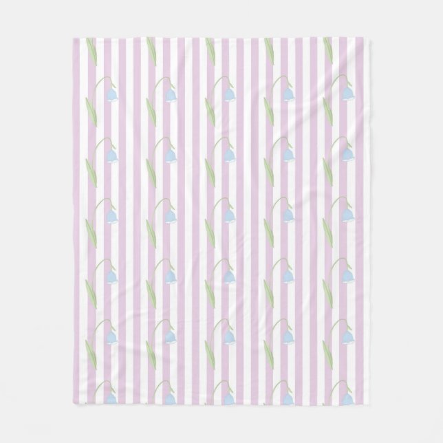 Ästhetisches pastellrosa gestreiftes Muster mit Bl Fleecedecke (Vorderseite)