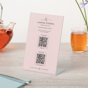 Ästhetisches Pastellrosa-Monogramm-Beauty-Scan-To- Sockelschild