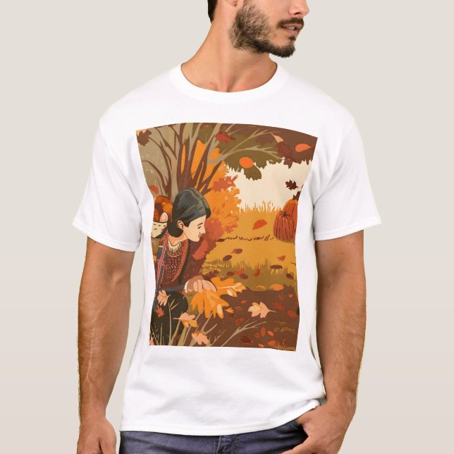 Ästhetisches Pilgrim-Muster T-Shirt (Vorderseite)