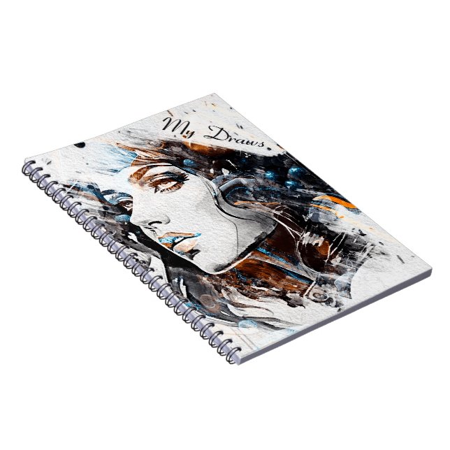 Ästhetisches Portrait Spiral Foto Notebook Notizblock (Rechte Seite)