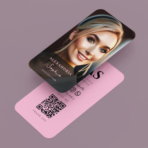 Ästhetisches professionelles Portraitfoto Pink Visitenkarte