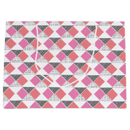 ästhetisches rosa und schwarzes Dreieck-Muster dek Große Geschenktüte