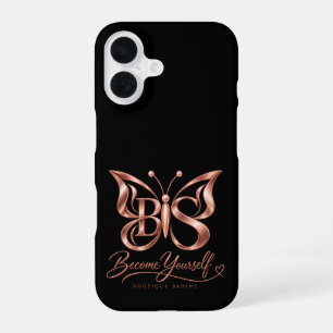 Ästhetisches Rose Gold Schmetterling iPhone Case 16 Hülle