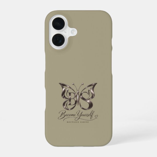 Ästhetisches Roségold-Schmetterling-Stone-iPhone 1 iPhone 16 Hülle (Rückseite)