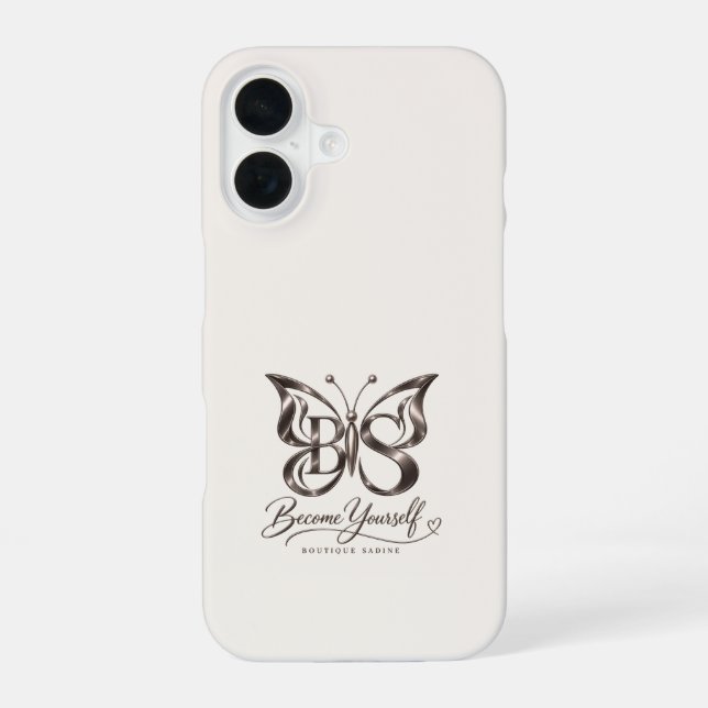 Ästhetisches Roségold-Schmetterling Warm Ivory iPh iPhone 16 Hülle (Rückseite)