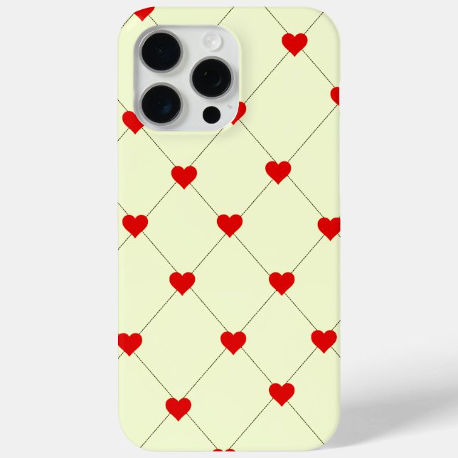 Ästhetisches rotes Herzen-Raster-Handyhülle Case-Mate iPhone Hülle (Rückseite)
