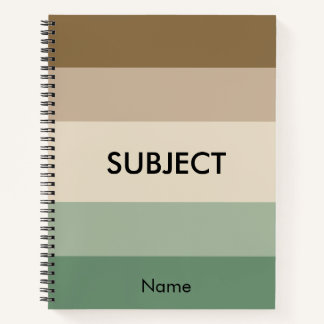 Ästhetisches Sage-Taupe-Akademisches-Fach-Notizbuc Notizbuch