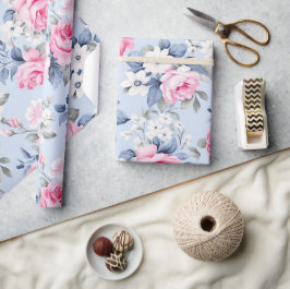 Ästhetisches Shabby Chic Rosa Rosen Nahtloses Must Geschenkpapier