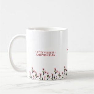 Ästhetisches Studium Mädchen Mug Cozy Vibes mit Bl Kaffeetasse