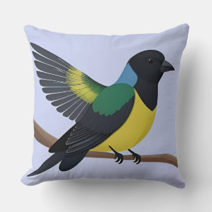 Ästhetisches tropisches Vogeldesign – Vibrant Mode Kissen