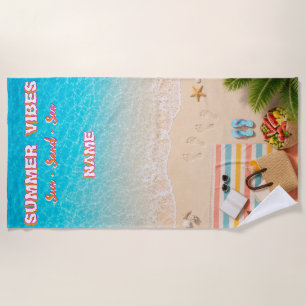 Ästhetisches Türkises Strand Sommer Handtuch