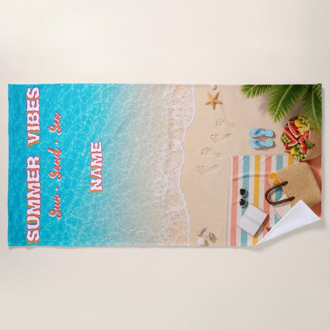 Ästhetisches Türkises Strand Sommer Handtuch (Vorderseite)