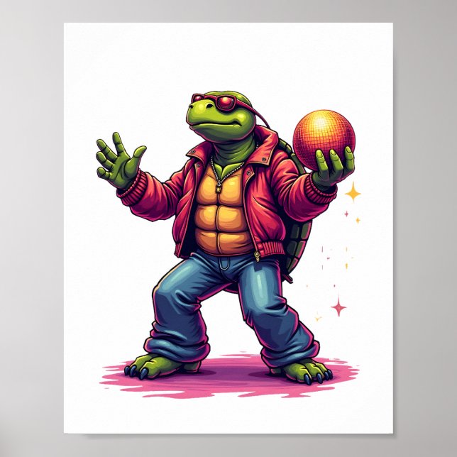 Ästhetisches Turtle Disco T-Shirt Poster (Vorne)