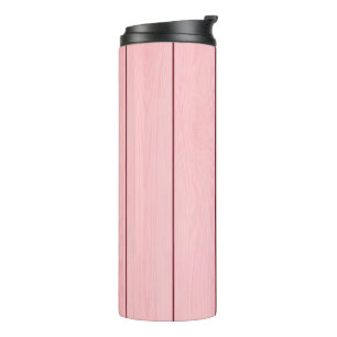 Ästhetisches vertikales Holz Muster Rosa Farbe  Thermosbecher